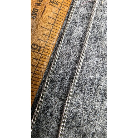 Silver Tone Heart Pendant Necklace With Chain Vtg - Picture 6 of 6